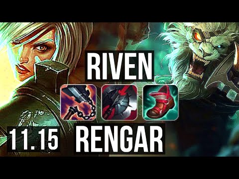 RIVEN vs RENGAR (TOP) | 15/0/5, 2.4M mastery, Legendary, 400+ games | EUW Diamond | v11.15