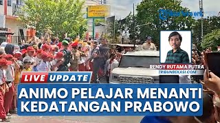 Sambut Prabowo di Jalur Komodo Raya, Ribuan Siwa SD & SMP Kompak Berjajar Nantikan Presiden