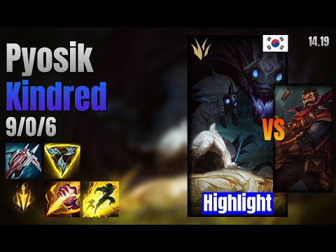 Pyosik Jungle Kindred vs Graves lol KR solo rank Highlight 14.19