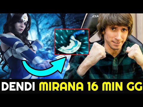 DENDI Blink Dagger Mirana - 16min Fast Game Ez MMR 7.26 Dota 2