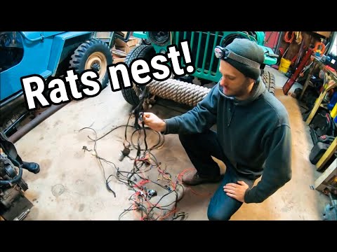 JEEP Willys Cj2A wiring harness installation