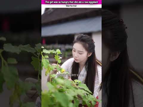 The girl was so hungry that she ate a raw eggplant