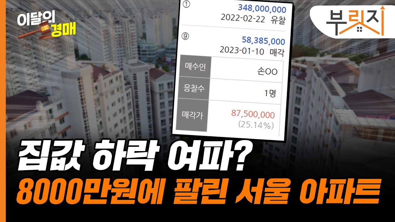 집값 하락 여파? 8000만원에 팔린 아파트[이달의 경매-1월]