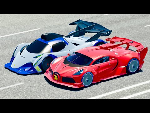 Bugatti Red Devil VGT Concept vs Devel Sixteen GTR at Drag Race 20 KM