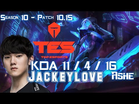 TES Jackeylove ASHE vs HLE Viper SWAIN ADC - Patch 10.15 KR Ranked