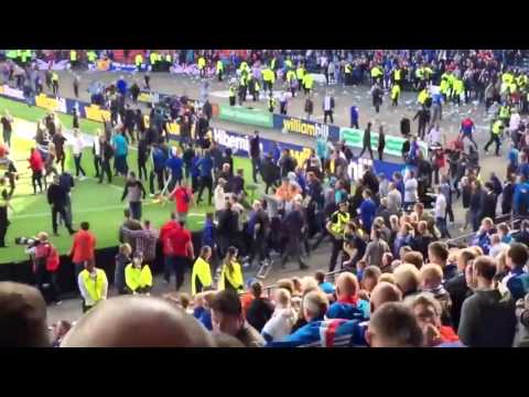 Rangers v Hibs Scottish Cup Final Pitch Invasion & Fighting