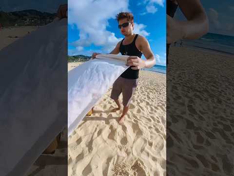 Beach Bed Within A Second!!! #phuket #beach #swimming #thailand