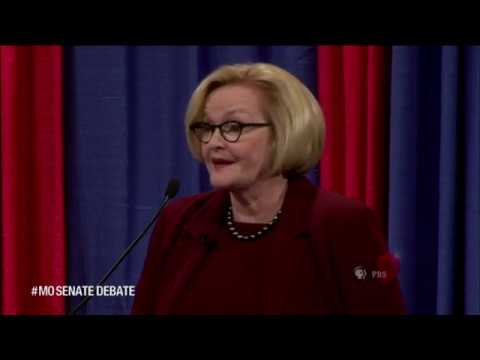Democratic Senator Claire McCaskill faced off with Republican challenger Josh Hawley during their first one-on-one debate Thursday night in St. Louis, Missouri. Topics included missing Saudi journalist Jamal Khashoggi, gun laws and tariffs. (Oct. 19)