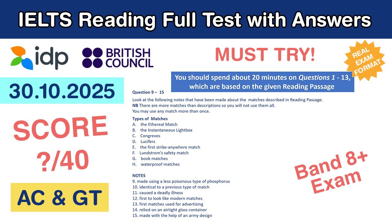 Cambridge 1 Test 1 Reading Passages with Answers 30.10.2025 - Test #51