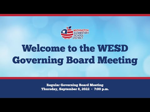 Regular Governing Board Meeting - Thursday, September 8, 2022 at 7:00 p.m.