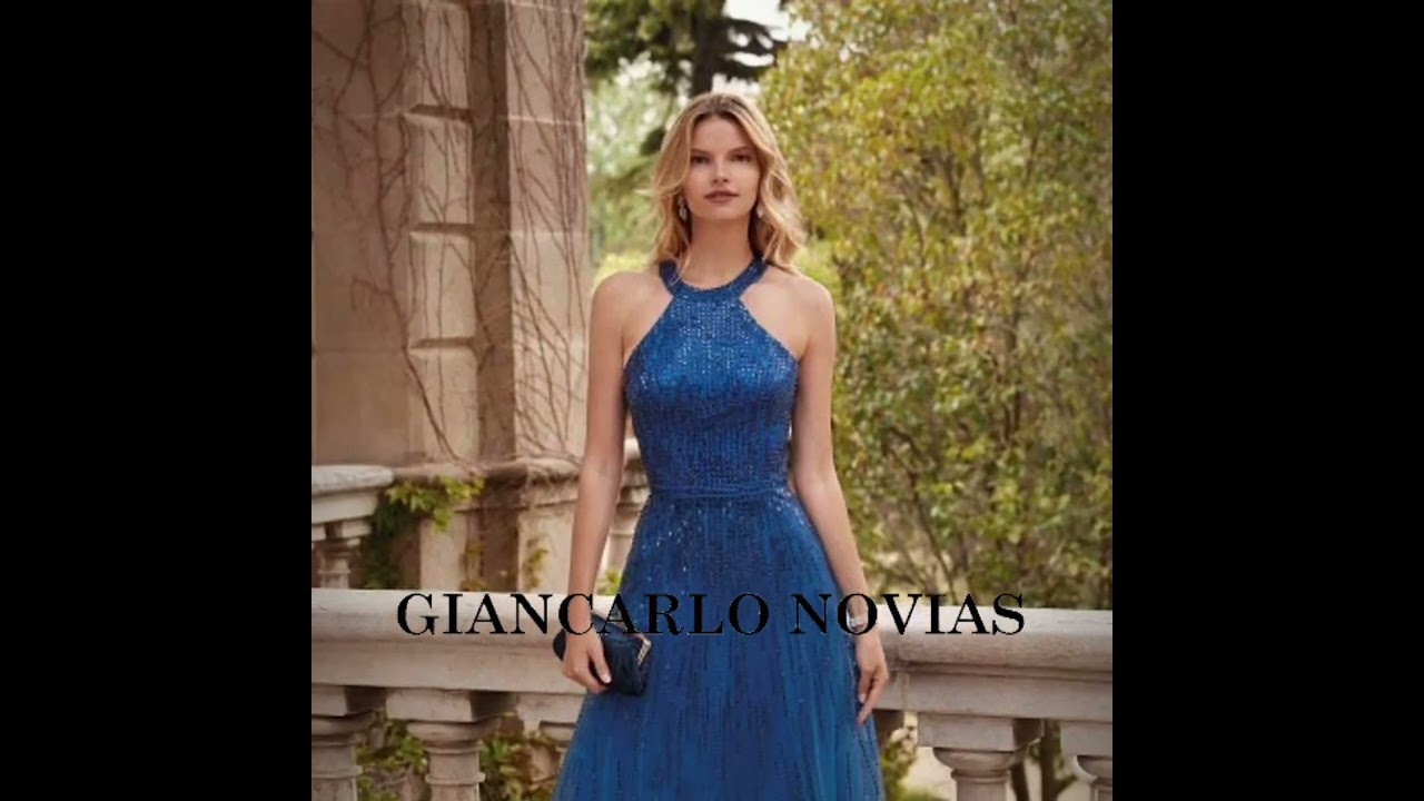 Vestido de fiesta con escote halter para lucir guapisima en una boda o evento de gala