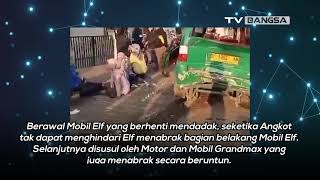 Kecelakaan Beruntun 3 Unit Mobil dan Sepeda Motor di Bandung