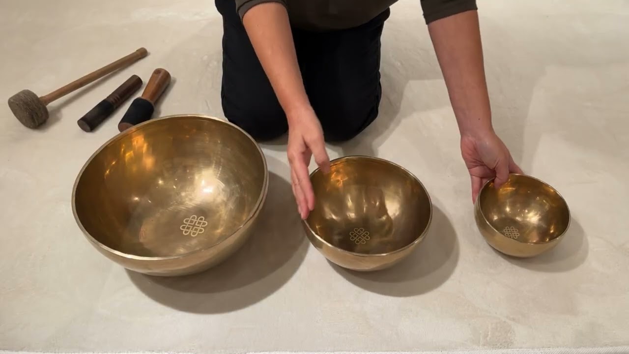 チベット・シンギングボウル３点セット（小・中・大）『音を紡ぐ』浄化・瞑想・ヨガ・ヒーリング・マインドフルネス｜amanamana アマナマナ