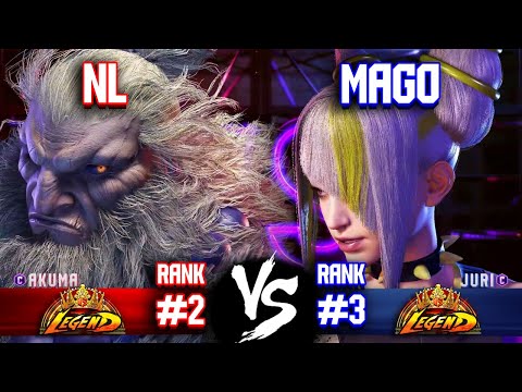 SF6 ▰ NL (#2 Rank Akuma/Gouki) vs MAGO (#3 Rank Juri) ▰ High Level Gameplay