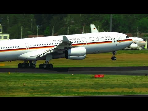 GERMAN AIR FORCE A340-300 Takeoff from Berlin Tegel Airport (TXL) | 16+02