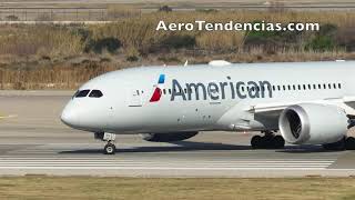 Takeoff Boeing 787-8 American Airlines & 767 United Airlines