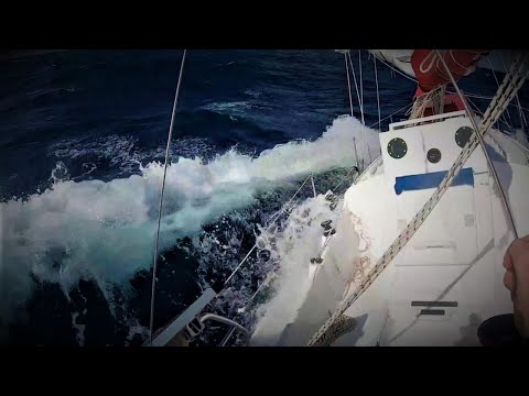 EP. 34 Knockdown mid Atlantic! Crossing the Atlantic Solo from East to West, Contessa 26, Pt 8