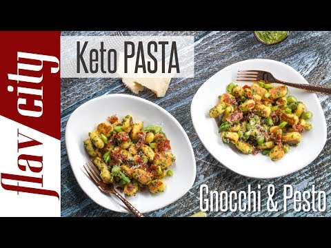 Homemade Keto Gnocchi with Pesto - Tasty Low Carb Pasta For The Ketogenic Diet
