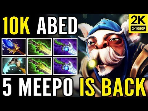 MAX LEVEL MICRO ABED 5x Meepo Aghanim's Gameplay Dota 2