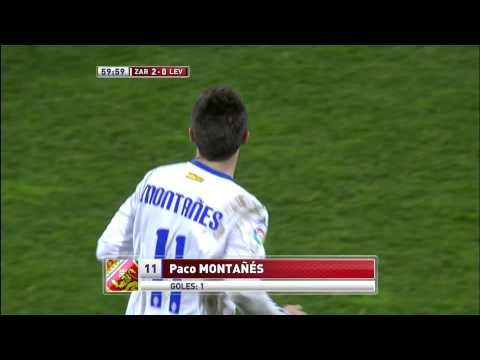 Gol de Montañés (2-0) en el Real Zaragoza- Levante UD - HD