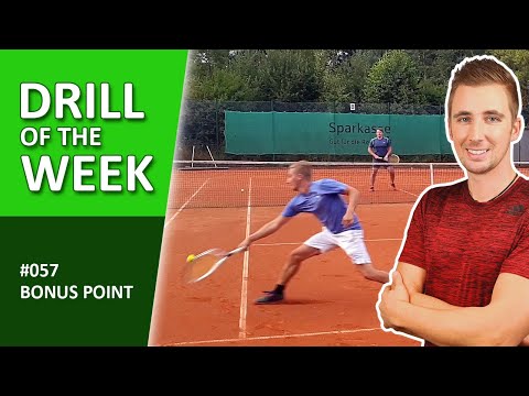 Great Competitive Tennis Drill | Net Play Practice | "Bonus Point" #057 Drill of the Week