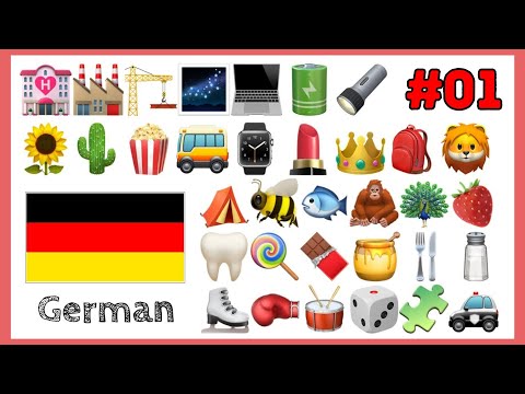 Teil 1: Lerne 400 Wörter | Deutsch mit Emoji | 🌻🌵🍿🚌⌚️💄👑🎒🦁🌹🥕⚽🧸🎁 #learngerman