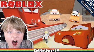 Roblox CARS 3 obby - SAVE LIGHTNING MCQUEEN!! Adventure Obby #2 [KM+Gaming S01E56]