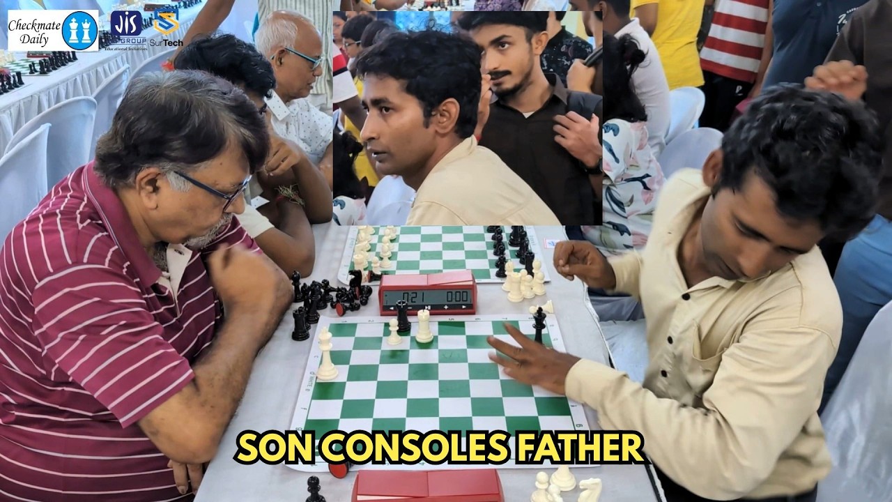 Father loses on time and cool infront of his son