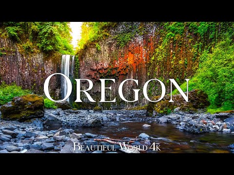 Oregon 4K - Cascading Falls and Mossy Woods in Nature’s Embrace - Relaxing Music