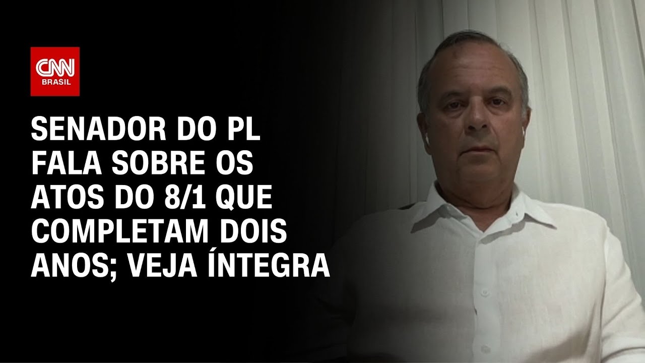 Senador do PL fala sobre os atos do 8/1 que completam dois anos; veja íntegra | LIVE CNN