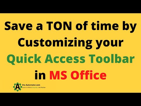 Work faster by adding YOUR buttons to the Excel Quick Access Toolbar