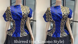 How To Make a Smokey Top with Elastic Thread | Kimono Style Tutorial