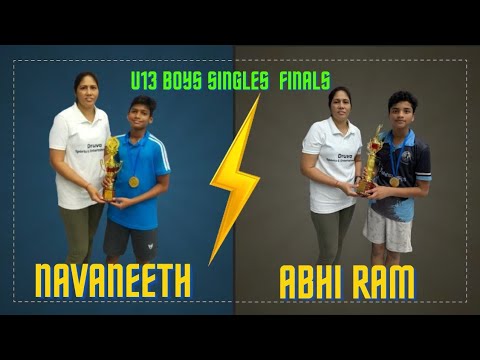ABHIRAM vs NAVANEETH: U-13 BOYS SINGLES FINAL:- DRUVAS KIDS BADMINTON TOURNAMENT