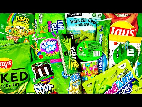 NEW GREEN SNACKS M&M's Pringles Chips Pocky Hershey's Chocolate Lucky Charms Cheese Balls Candy Pops