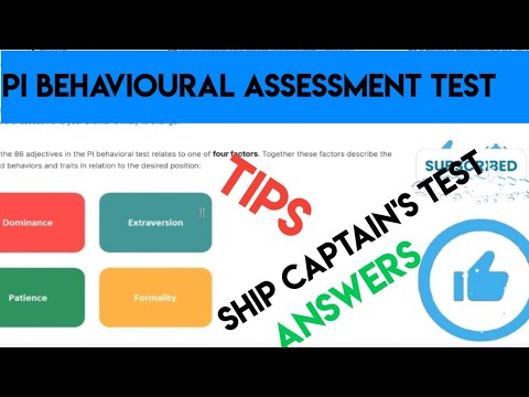 PI (Predictive Index) Behavioural Assessment Test :Ships Captain Test, Tips and Actual Test Answers.
