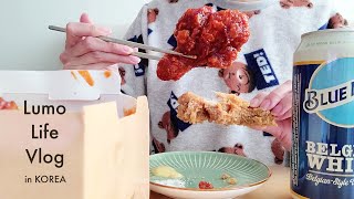 [韓国生活vlog] 旧正月連休は主婦業をお休み / チキンは月1に減らそう計画 / 日本人主婦の韓国暮らし+猫との暮らし=한국일상 브이로그 [KOR]