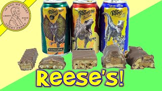 5 Reese's Chocolate Bars & 3 Flavors Of Dr Pepper Jurassic World Dominion Taste Tasting