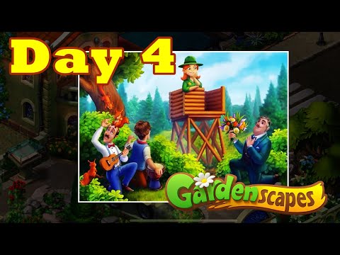 Gardenscapes New Area Complete Day 4 Movie Renovation Walkthrough HD | Android | Theater Decoration