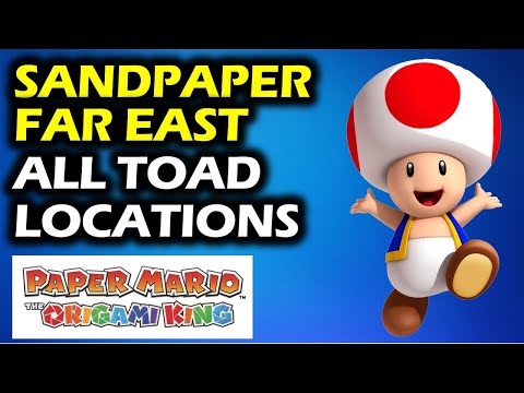 Sandpaper Far East: All Toad Locations | Paper Mario The Origami King Walkthrough