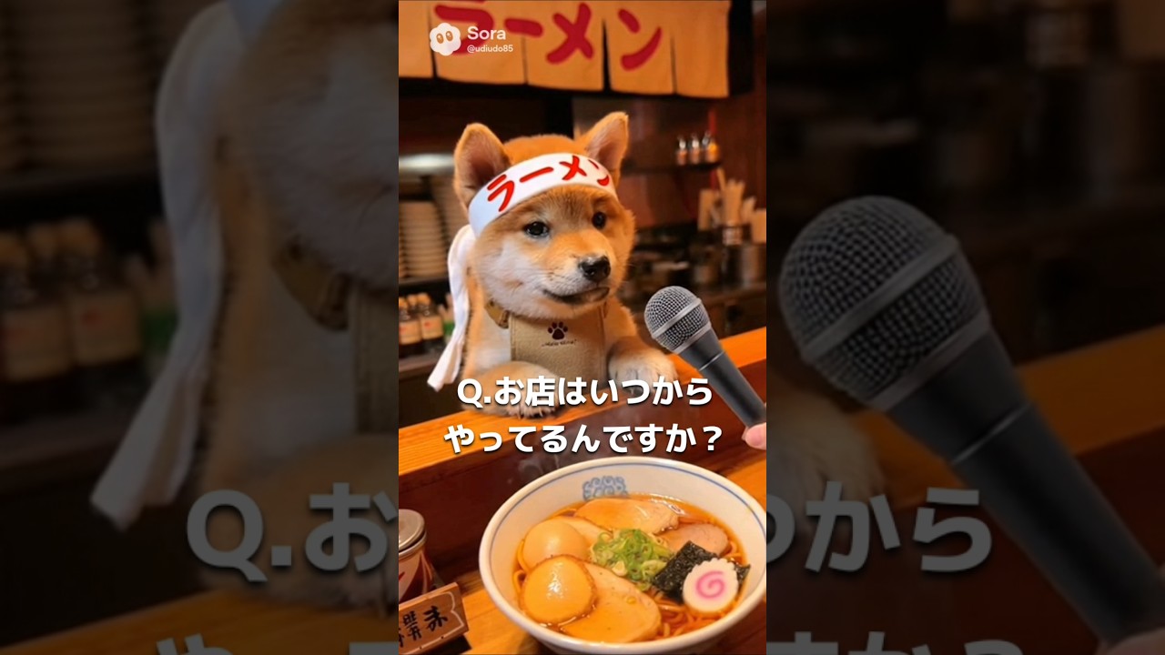 柴犬の子犬がラーメン屋！？インタビューしたら回答が可愛すぎたW