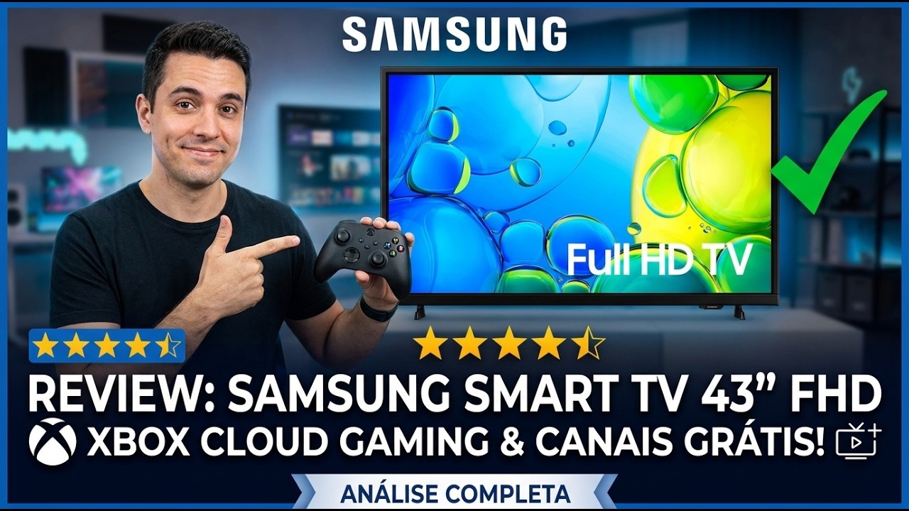 Miniatura da avaliação em vídeo de Smart TV Samsung F6000F 43 Polegadas Full HD