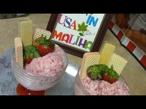 Strawberry ice cream with maliha ashraf