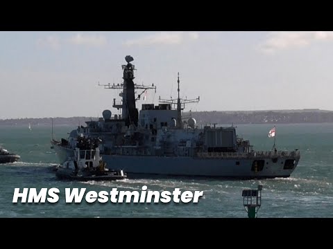HMS Westminster - Departing Portsmouth