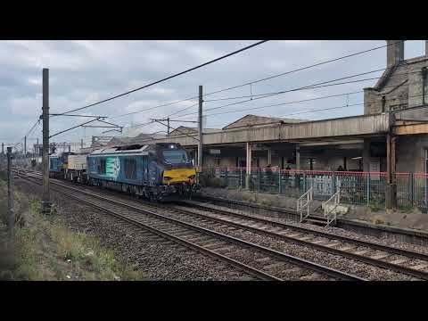 DRS Class 68's no's: 68034 + 68008 @ Carnforth (6C44) 27/09/2025.