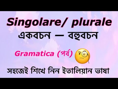 Singolare/plurale ( একবচন / বহুবচন) Gramatica (পর্ব) learn bangla to Italian language