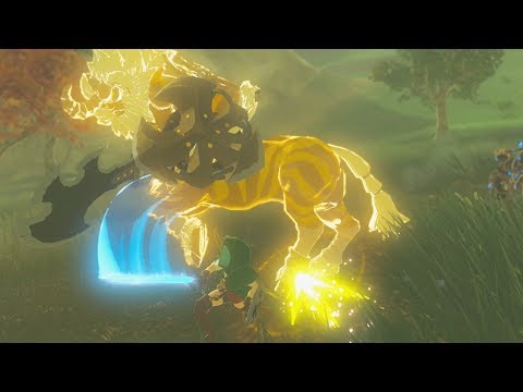 Linkle Shows a Gold Lynel The Fully Powered Master Sword - Zelda Breath of the Wild