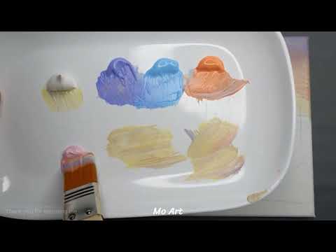 Acrylic landscape painting l acrylic painting for beginners l Mo Art