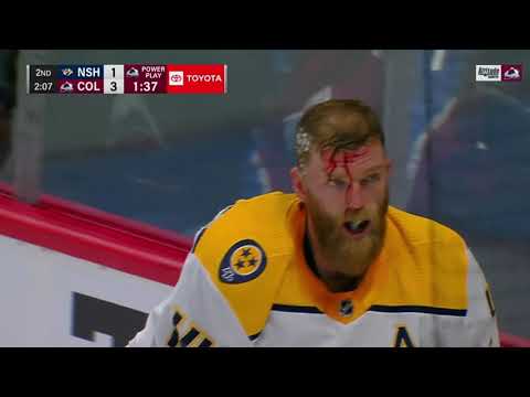 NHL Fight - Predators @ Avalanche - Ekholm vs Landeskog - 27/11/2021