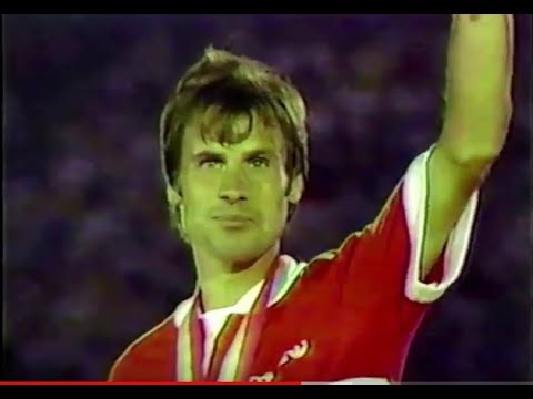 1984-08-12 Olympic Marathon (men's) raw satellite feed - part 4 of 4  Medal Ceremonies, Late Runners