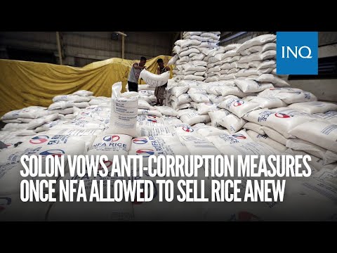 Solon vows anti-corruption measures once NFA allowed to sell rice anew